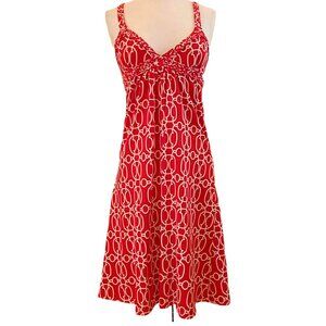 JOYOUS & FREE Sun Dress Women's Graphic Print Plunge V-Neck Sleeveless SMALL